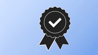 Ein stilisiertes Siegel vor hellblauem Hintergrund