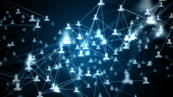 Ein Netzwerk aus Kontakten wird dargestellt 