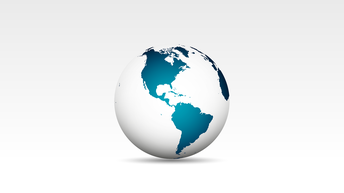 blaue Weltkugel - im Fokus Amerika