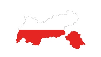 Karte und Fahne von Tirol 