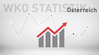 LOGO der WKÖ Abteilung für Statistik mit Symbolbild Wirtschaftsgrafiken