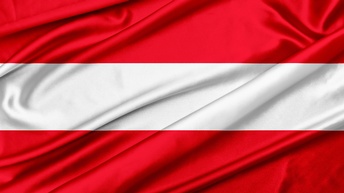 Drapierte Österreich-Flagge
