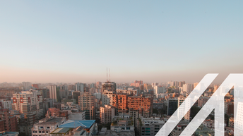 Panoramablick auf das Zentrum von Dhaka in Bangladesch<br />
