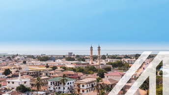 Panoramablick auf Banjul, Hauptstadt von Gambia