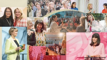 Collage aus mehreren Bildern mit Personen im Porträt und auf Veranstaltungen