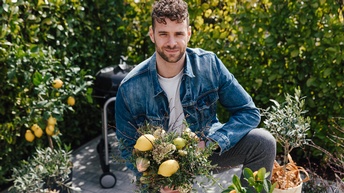 Vater mit Zitronenbouquet