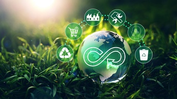 Kreislauf in Symbolen der Abfallwirtschaft