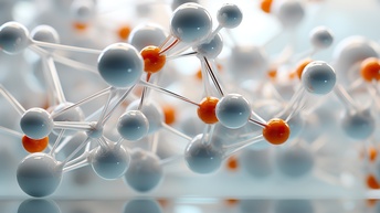 Einzelne Aminosäure-Moleküle in Rot und Weiß,  AI-generiert