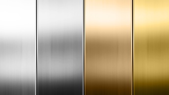 Vier Barren sind horizontal nebeneinander aufgereiht. Diese bestehen von links nach rechts aus Silber, Platin, Kupfer und Gold