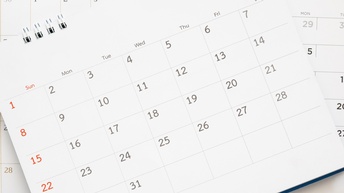 Kalenderblattansicht im Fokus