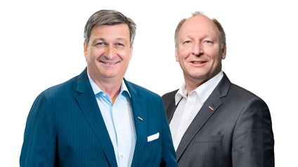 Mandl und Zandonella vor weißem Hintergrund