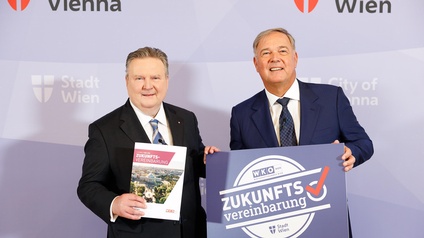 Bürgermeister Ludwig und WKW Präsident Ruck präsentieren die Zukunftsvereinbarung 20206 - 2030