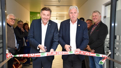 Direktor Harald Schermann und Innungsmeister KommR Bernhard Breser (v. l.) eröffneten das neue WIFI-Bauinnovationscenter in der Wirtschaftskammer in Eisenstadt.