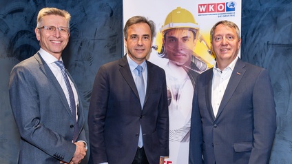 WKNÖ-Industriespartenobmann Helmut Schwarzl, Siegfried Nagl und WKNÖ-Industriespartengeschäftsführer Alexander Schrötter (v.l.)