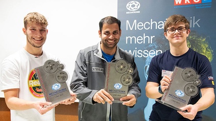 Die Gewinner beim Bundeslehrlingswettbewerb der Mechatroniker: David Walch, Omid Rahmati, Matthias Hollerer (v.l.)