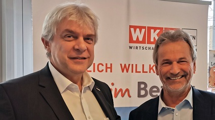 WK Wien-Bezirksobmann Matthias Schiffer und Helmut Mondschein, Leiter des WKW-Wirtschaftsservice