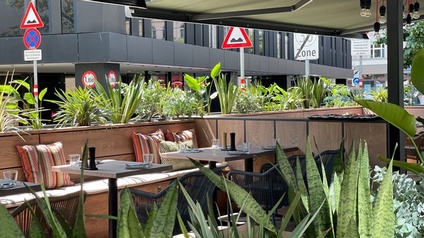 Ansicht Gastgarten El Gaucho am Rochusmarkt