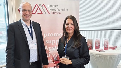 Einsatz für die 3D-Druck-Start-up-Szene in Österreich: V.l.: AM-Austria-Präsident Johannes Homa und Agnes Parfy, AM-Austria-Koordinatorin.