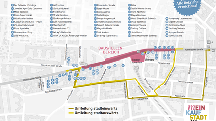 Übersichtsplan Baustellen Hütteldorferstraße