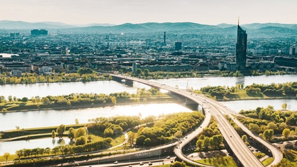 Panorama von Wien mit Donau