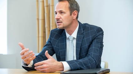 Schoellerbank-Chef Philipp Boruta beim Interview