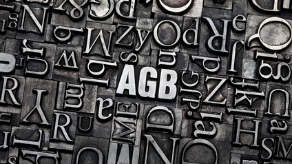 mit Drucklettern ist die Abkürzung für AGB gesetzt