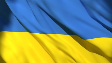 3D Rendering einer Flagge der Ukraine