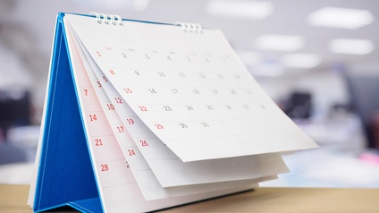Kalenderblattansicht im Fokus