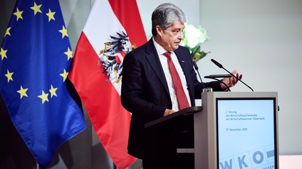 Vizepräsident Wolfgang Hesoun bei der 2. Sitzung des Wirtschaftsparlamentes am 27. November 2025