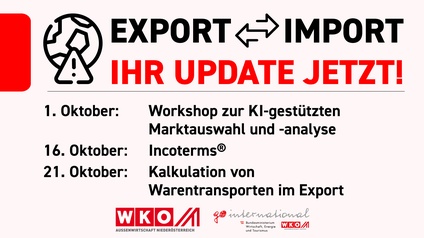 Export & Import: Ihr Update jetzt!