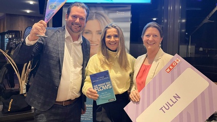 JW-Bezirksvorsitzender Michael Svoboda, Weltmeisterin Lizz Görgl und FIW-Bezirksvorsitzende Linda Fertl-Bläuel