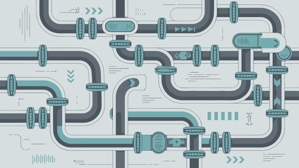 Abstrakte Illustration eines komplexen Leitungs- bzw. Rohrsystems 