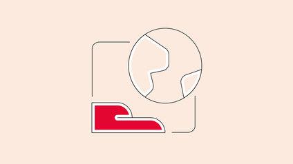 Icon für Kilmaschutz im Handel mit einer Erdkugel über einer geöffneten Hand