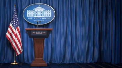 leerer Presseraum des Weißen Hauses