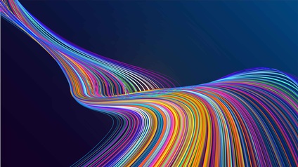 bunte Linien auf dunklen Hintergrund in Bewegung