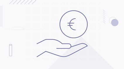 Default Veranstaltungsbild Finanzen  mit grafischen Elementen einer Hand und einer Euro-Münze
