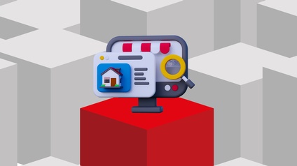 Stilisierte 3D-Grafik mit grauen Würfeln im Hintergrund und einem hervorgehobenen roten Würfel im Vordergrund.