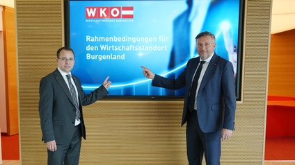 Wirtschaftskammerpräsident Mst. Andreas Wirth und Wirtschaftskammerdirektor Harald Schermann (v. l.) 