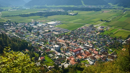 Foto von der Ortschaft Radlje aus der Luft