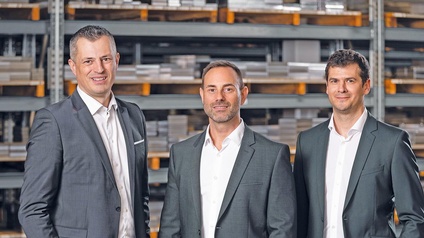 Die neue Führungsspitze von Meusburger: Simon Köb (Vertrieb & Marketing), Stefan Kraxner (Geschäftsführung) und Tobias Fuchs (Finanzen).