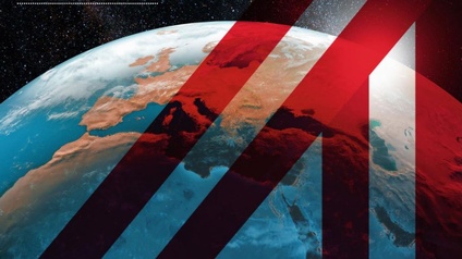 Planet Erde mit dem Austria-Logo