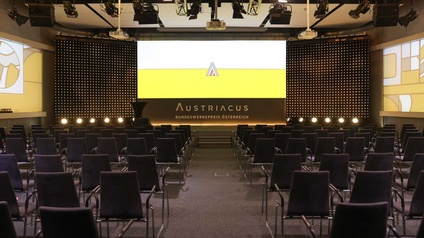 Podium bei der Austriacus Preisverleihung