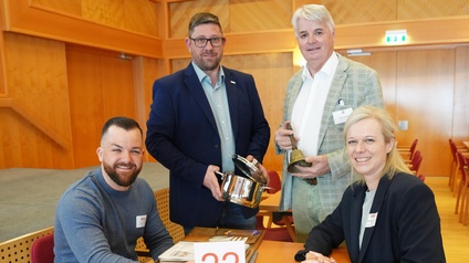 Unternehmer Manuel Pinetz, Rene Fasching (Regionalstellenobmann Eisenstadt), Toni Ferk (Organisation) und Unternehmerin Waltraud Wawi Kantz (v. l.) 