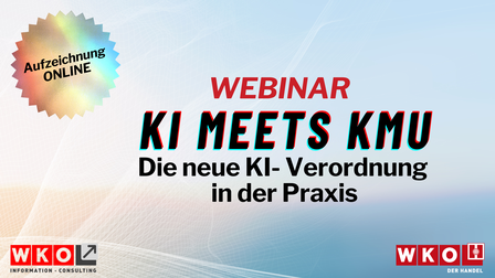 Teaser für das Webinar KI meets KMU: Was bedeutet die neue KI-Verordnung in der Praxis?
