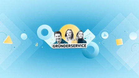 Drei junge Menschen über dem Schriftzug 