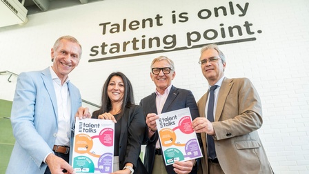 AK-Präsident Josef Pesserl, Yvonne Popper-Pieber (stv. AMS-Landesgeschäftsführerin), WKO Steiermark Präsident Josef Herk und Peter Riedler, Rektor Universität Graz