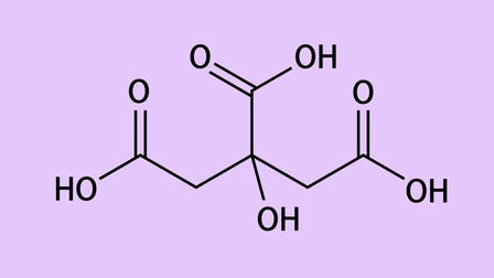 Struktur von Zitronensäure