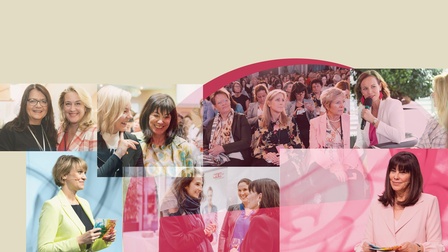 Collage aus mehreren Bildern mit Personen im Porträt und auf Veranstaltungen