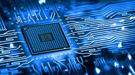 Nahansicht eines Microchips