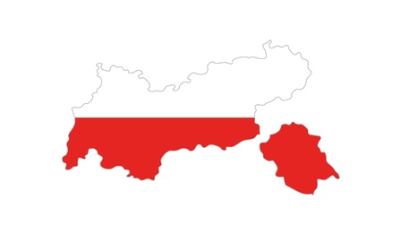 Karte und Fahne von Tirol 